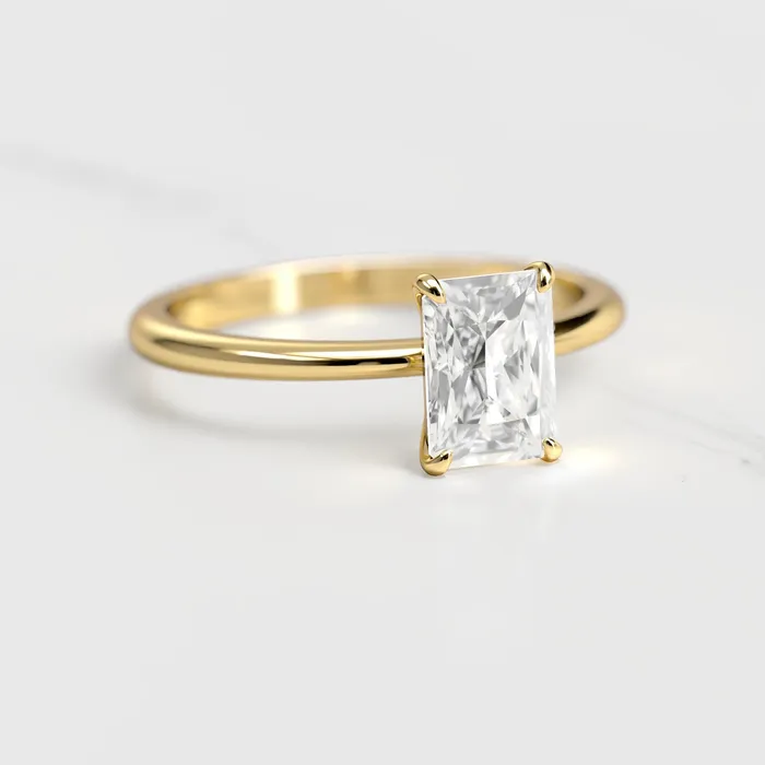 Radiant Solitaire Diamond Ring Capucinne Rings