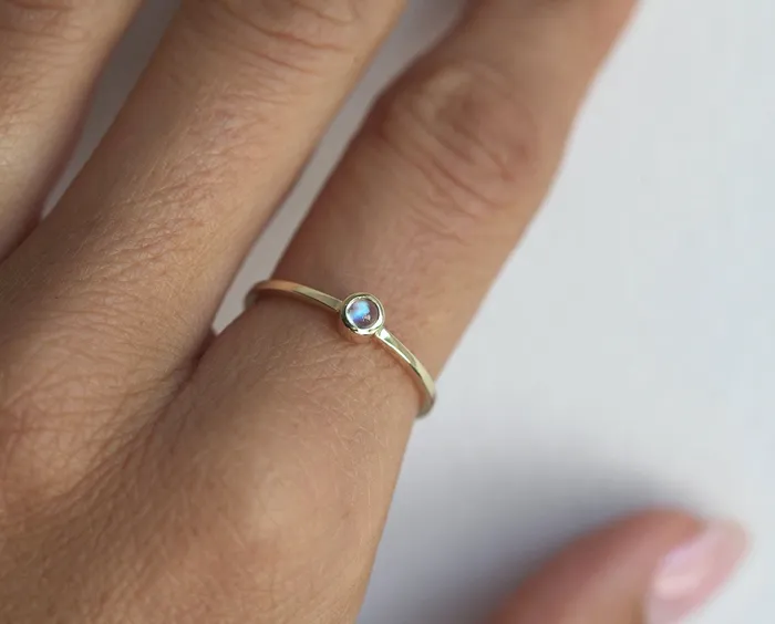 Rainbow Moonstone Ring Capucinne Rings