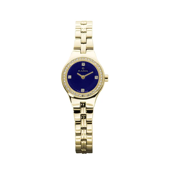 Rama Watches Rama Ladies Quartz Watch Full Yellow Gold Plated Stainless Steel Case BraceletWith Blue Color Dial Rama Watches Rama Ladies Quartz Watch Full Yellow Gold Plated Stainless Steel Case BraceletWith Blue Color Dial