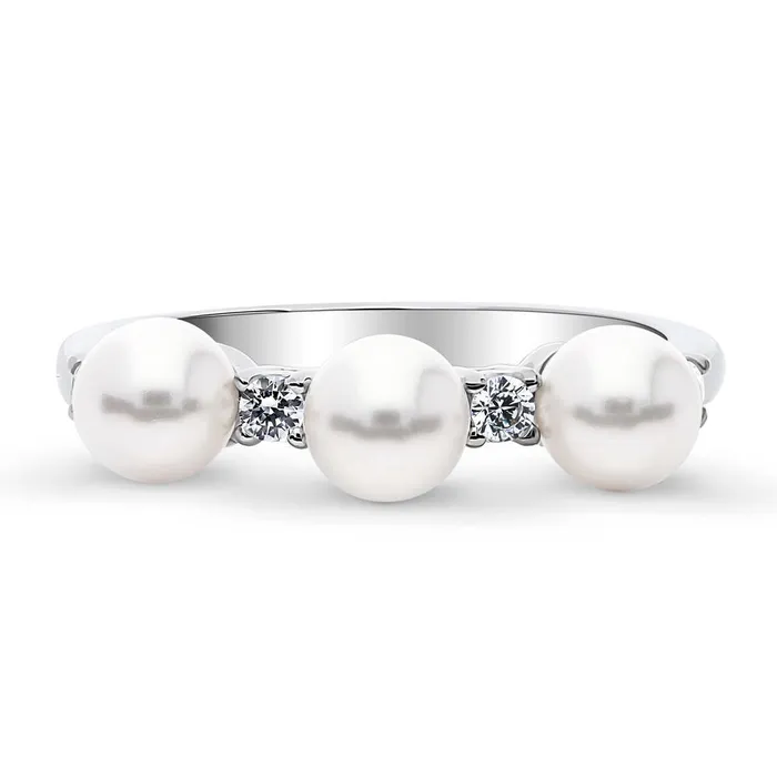 Rings Bead Imitation Pearl Ring in Sterling Silver BERRICLE
