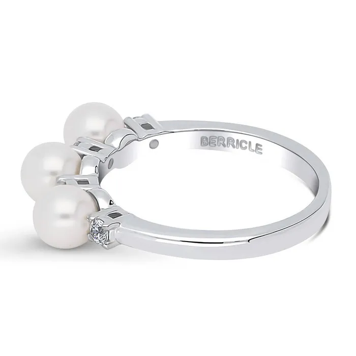 Rings Bead Imitation Pearl Ring in Sterling Silver BERRICLE