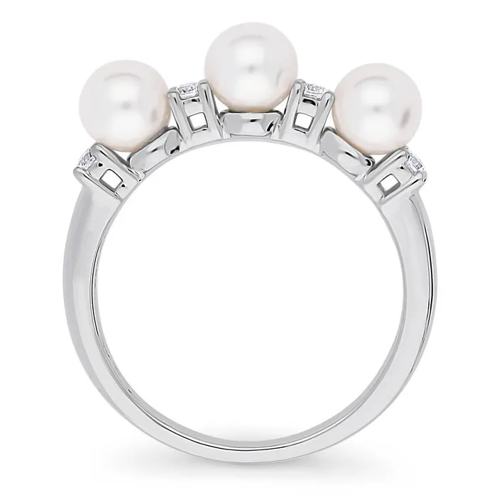 Rings Bead Imitation Pearl Ring in Sterling Silver BERRICLE