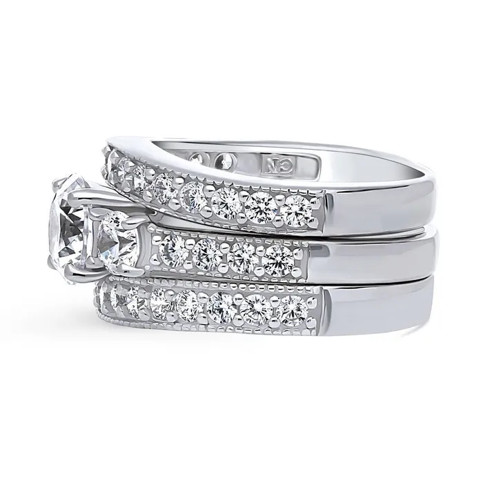 Rings BERRICLE 3Stone 125ct CZ Ring Set in Sterling Silver
