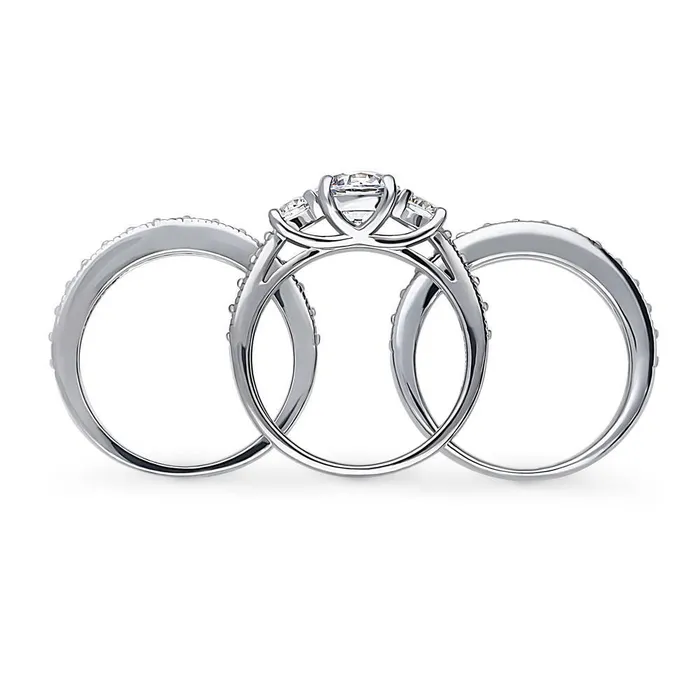 Rings BERRICLE 3Stone 125ct CZ Ring Set in Sterling Silver