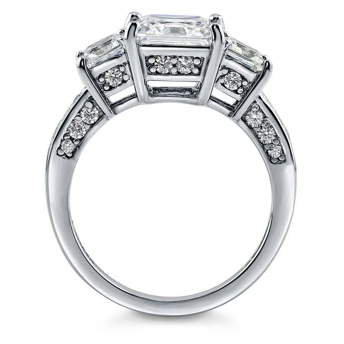 Rings BERRICLE 3Stone 2ct Princess CZ Ring in Sterling Silver
