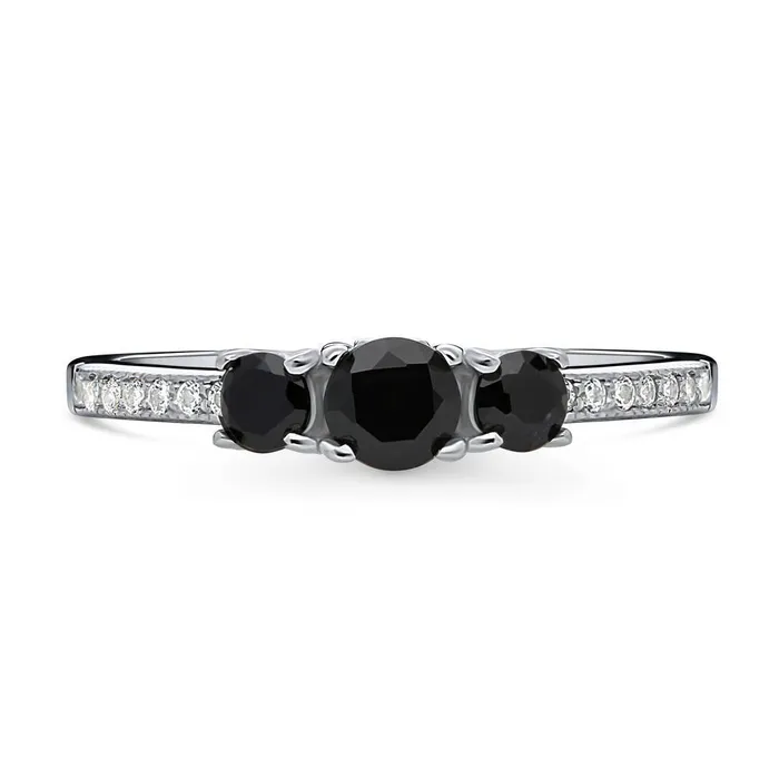 Rings BERRICLE 3Stone CZ Ring in Sterling Silver 025ct
