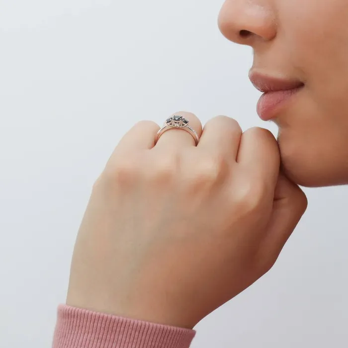 Rings BERRICLE 3Stone CZ Ring in Sterling Silver 025ct