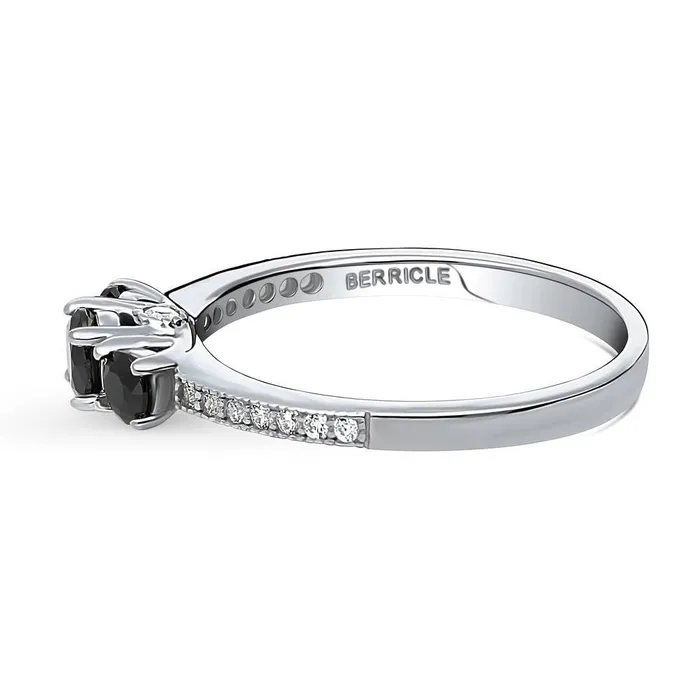 Rings BERRICLE 3Stone CZ Ring in Sterling Silver 025ct