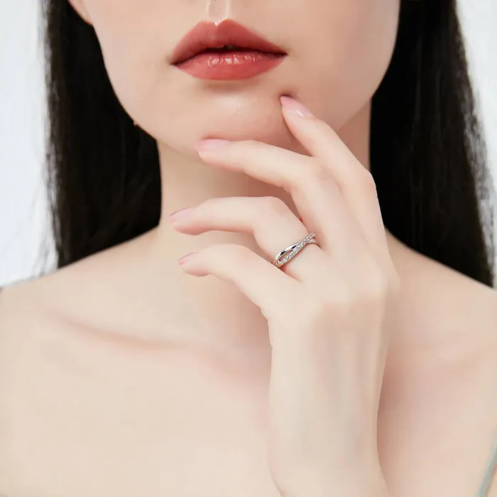 Rings BERRICLE 3Stone Infinity 125ct CZ Ring Set in Sterling Silver