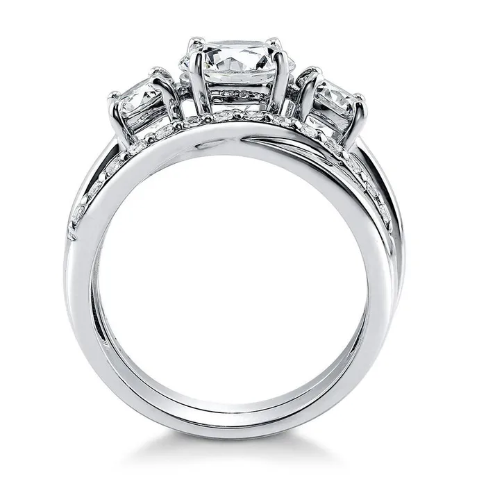 Rings BERRICLE 3Stone Infinity 125ct CZ Ring Set in Sterling Silver