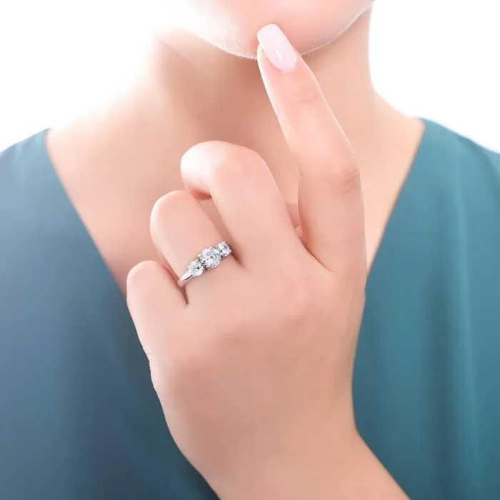 Rings BERRICLE 3Stone Infinity 125ct CZ Ring Set in Sterling Silver