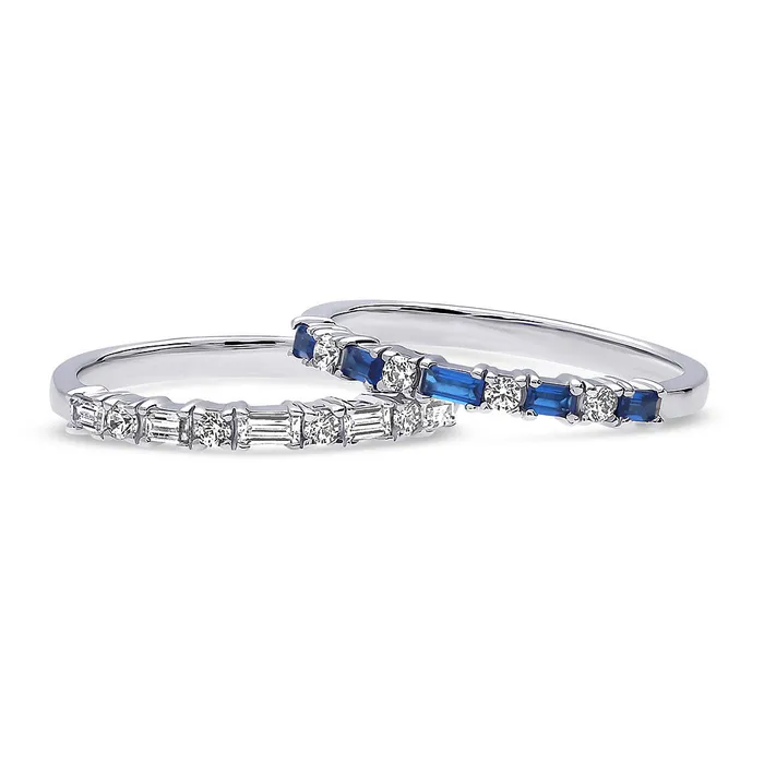 Rings BERRICLE Art Deco Baguette CZ Eternity Ring Set in Sterling Silver