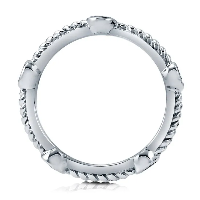 Rings BERRICLE Bubble Cable Simulated Blue Tanzanite CZ Band in Sterling Silver