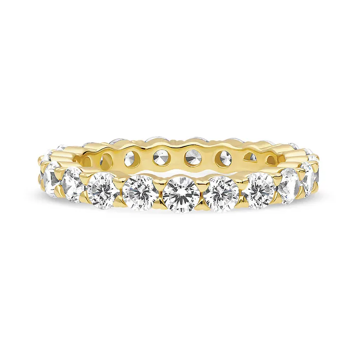 Rings BERRICLE Pave CZ Eternity Ring in Gold Flashed Sterling Silver