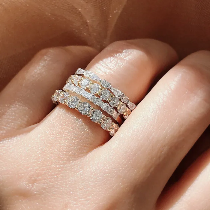 Rings BERRICLE Pave CZ Eternity Ring in Gold Flashed Sterling Silver