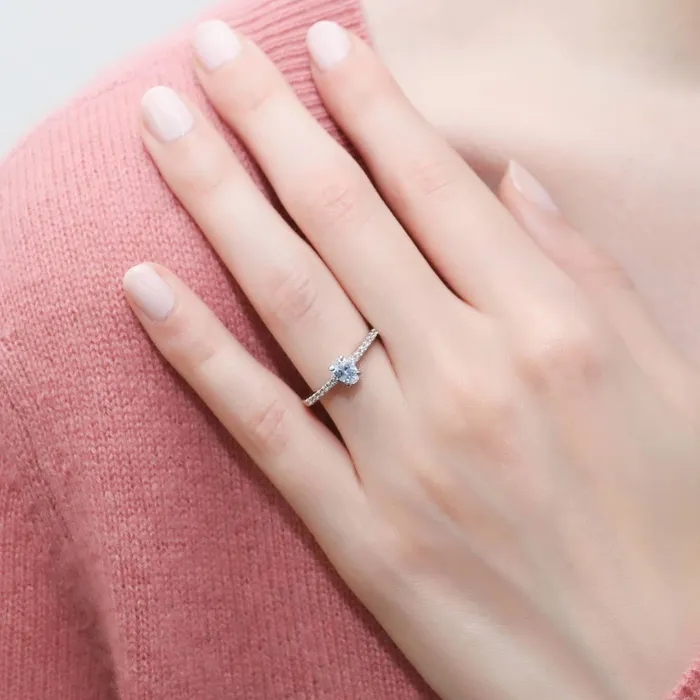 Rings BERRICLE Solitaire 04ct Oval CZ Ring in Sterling Silver
