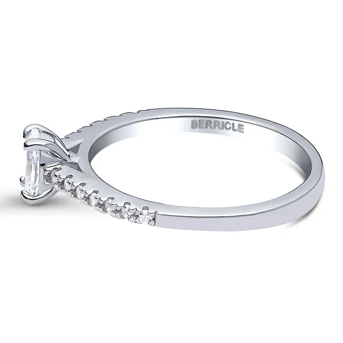 Rings BERRICLE Solitaire 04ct Oval CZ Ring in Sterling Silver