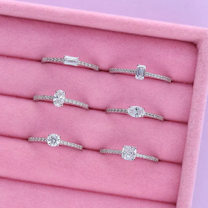 Rings BERRICLE Solitaire 04ct Oval CZ Ring in Sterling Silver