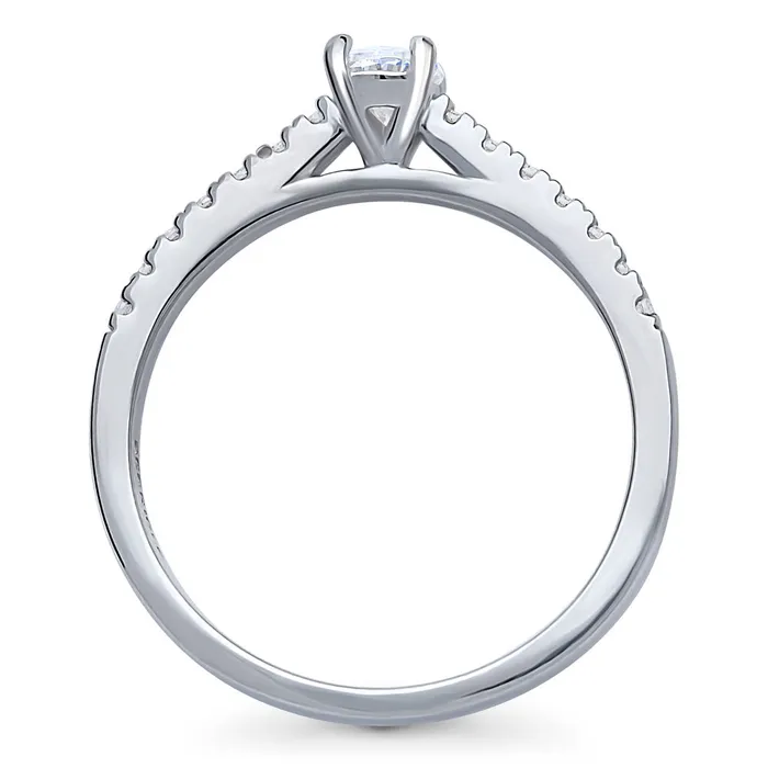 Rings BERRICLE Solitaire 04ct Oval CZ Ring in Sterling Silver