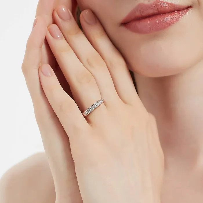 Rings BERRICLE Solitaire 38ct Emerald Cut CZ Ring Set in Sterling Silver