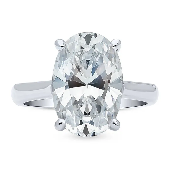 Rings BERRICLE Solitaire 55ct Oval CZ Ring in Sterling Silver