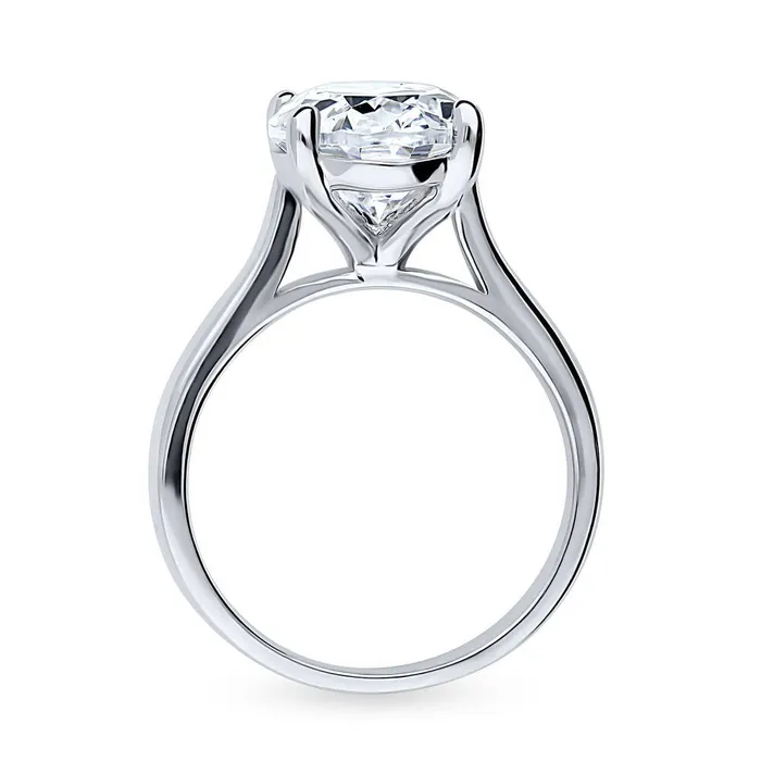 Rings BERRICLE Solitaire 55ct Oval CZ Ring in Sterling Silver