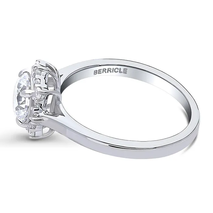 Rings BERRICLE Sunburst Halo CZ Ring in Sterling Silver