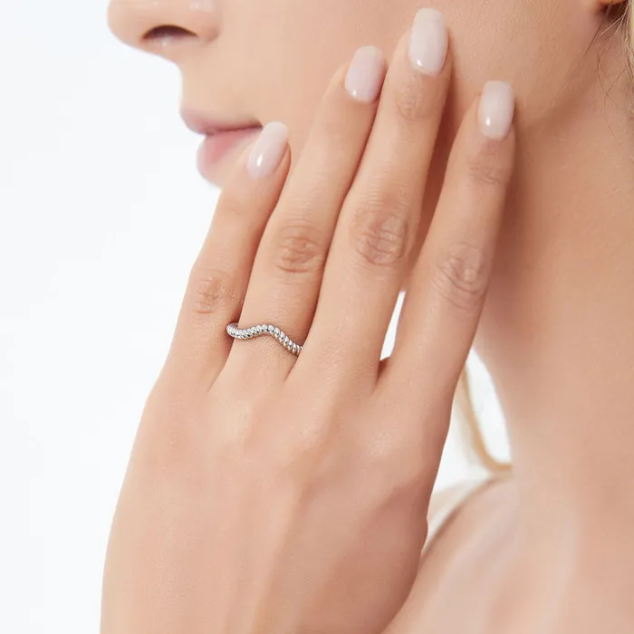 Rings BERRICLE Woven Wishbone Curved Band in Sterling Silver