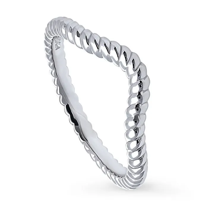 Rings BERRICLE Woven Wishbone Curved Band in Sterling Silver