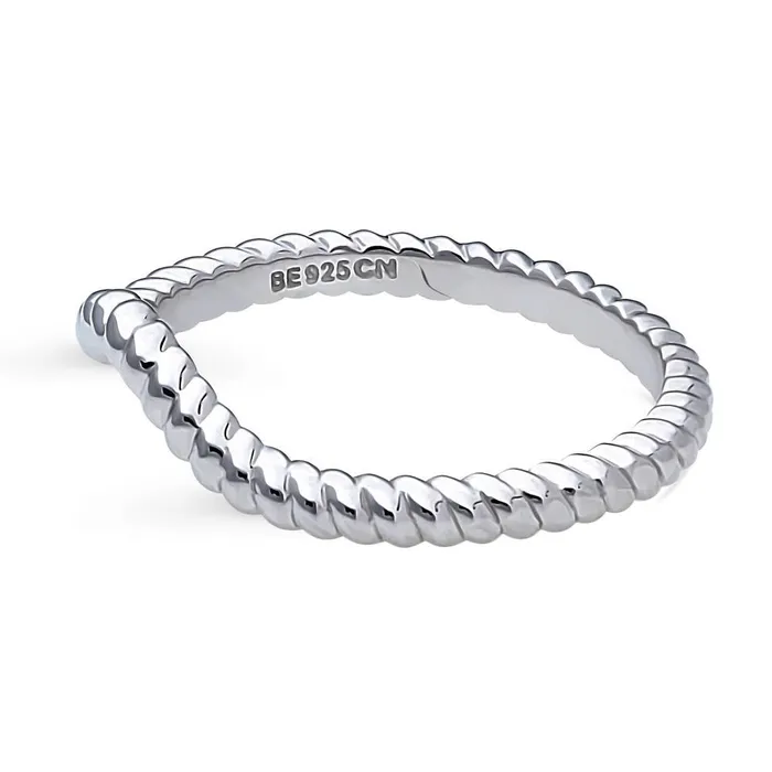 Rings BERRICLE Woven Wishbone Curved Band in Sterling Silver