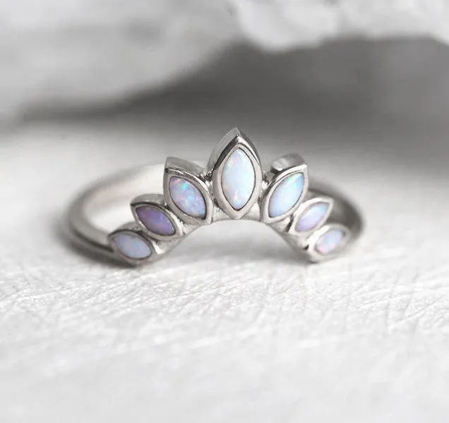 Rings Capucinne Opal Wedding Band Nesting Marquise Opal Ring