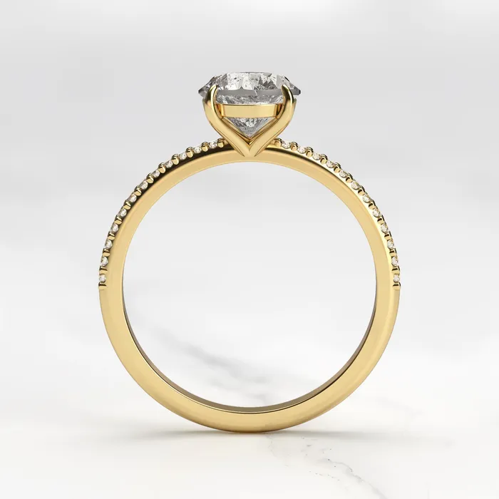 Rings Capucinne Round Half Pave Salt Pepper Diamond Ring