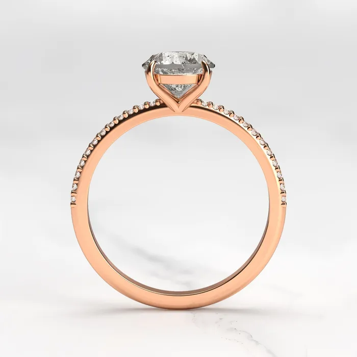 Rings Capucinne Round Half Pave Salt Pepper Diamond Ring