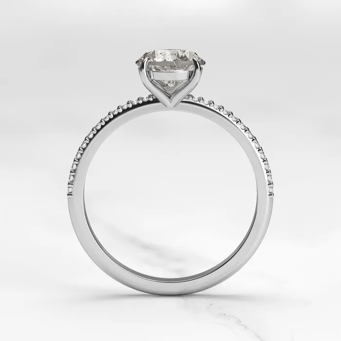 Rings Capucinne Round Half Pave Salt Pepper Diamond Ring