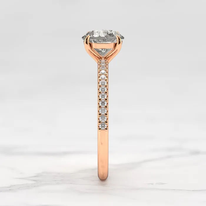 Rings Capucinne Round Half Pave Salt Pepper Diamond Ring