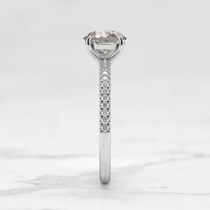 Rings Capucinne Round Half Pave Salt Pepper Diamond Ring