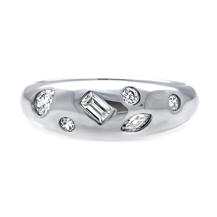 Rings Dome CZ Stackable Band in Sterling Silver BERRICLE