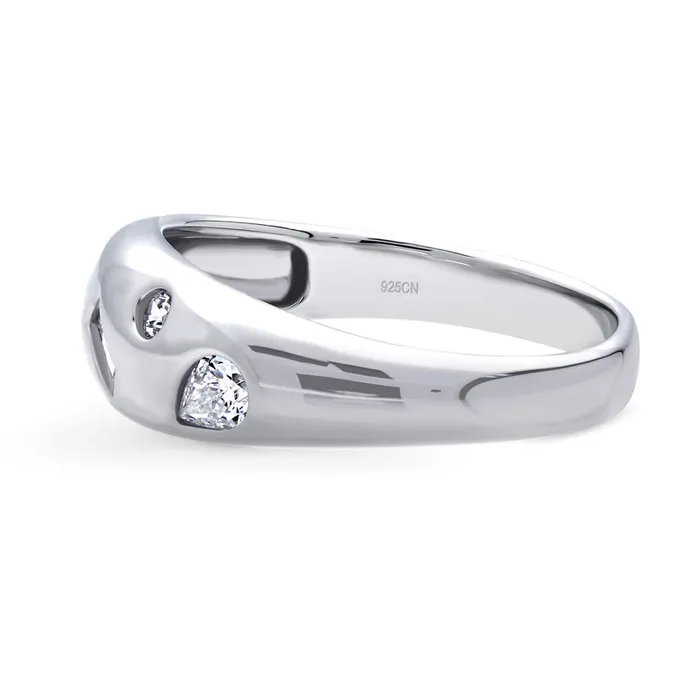 Rings Dome CZ Stackable Band in Sterling Silver BERRICLE