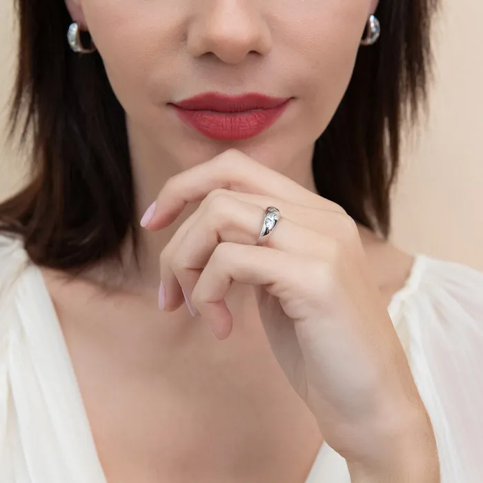 Rings Dome CZ Stackable Band in Sterling Silver BERRICLE