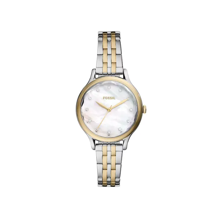 Rings Fossil Fossil Womens Laney ThreeHand TwoTone Stainless Steel Watch