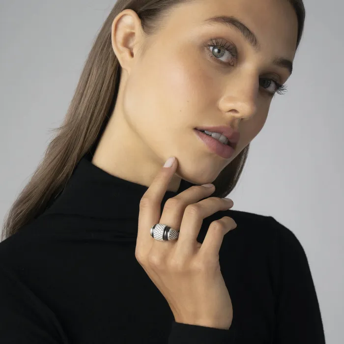 Rings LAGOS Black Caviar Black Ceramic Caviar Diamond Statement Ring Rings LAGOS Black Caviar Black Ceramic Caviar Diamond Statement Ring