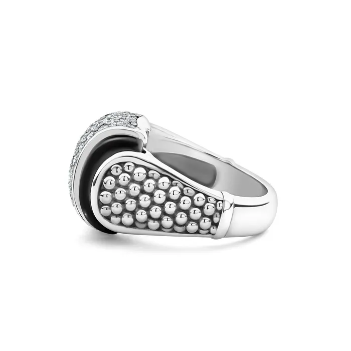 Rings LAGOS Black Caviar Black Ceramic Caviar Diamond Statement Ring Rings LAGOS Black Caviar Black Ceramic Caviar Diamond Statement Ring