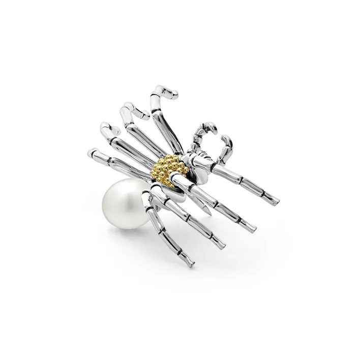 Rings LAGOS Rare Wonders Two Tone Pearl Spider Pin Rings LAGOS Rare Wonders Two Tone Pearl Spider Pin
