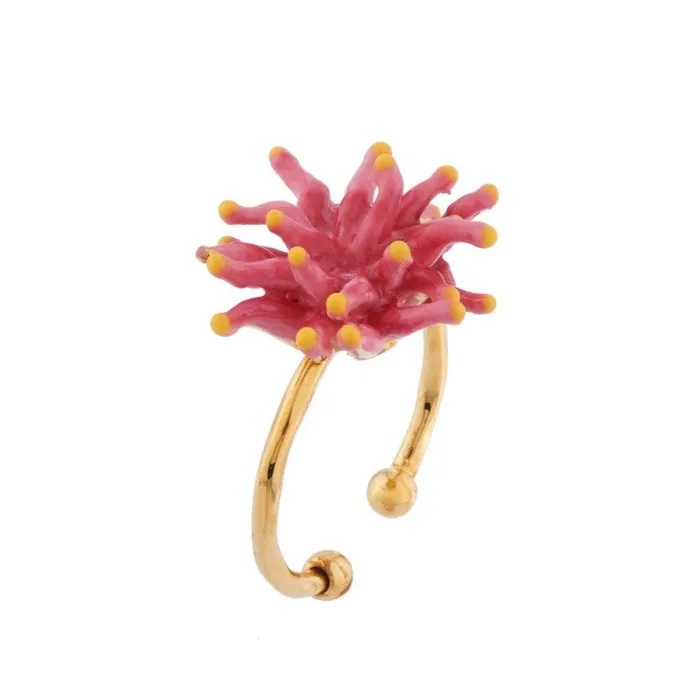 Rings Les Nereides Les Nereides Pink Anemone Adjustable Ring