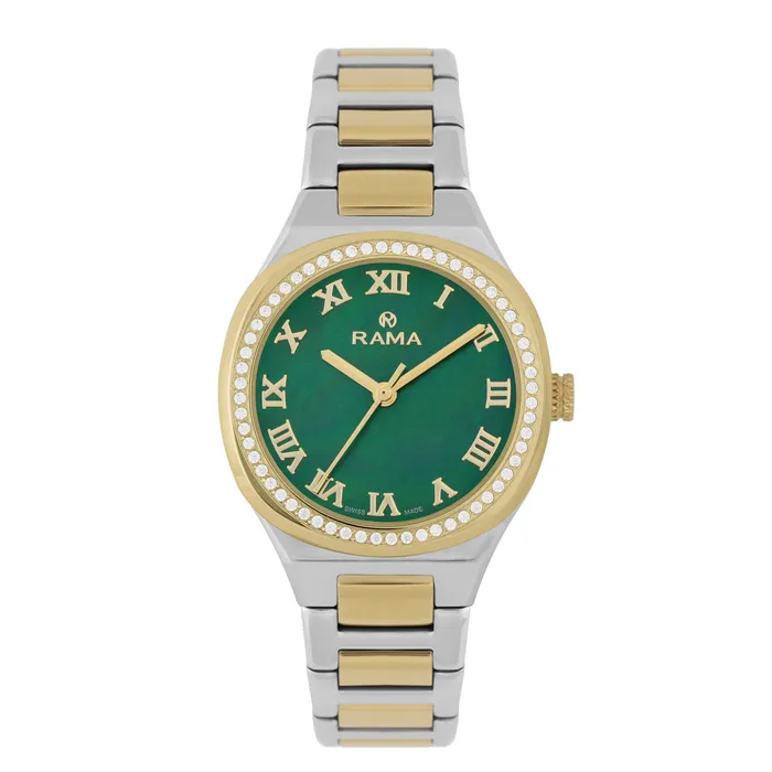 Rings Rama Rama Ladies Green Dial TwoTone Steel Watch