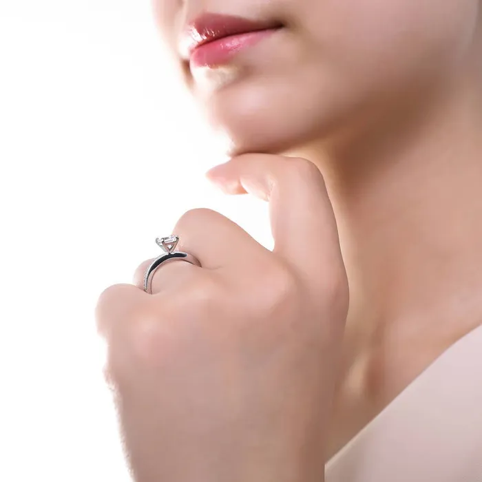 Rings Solitaire 1ct CZ Ring Set in Sterling Silver BERRICLE