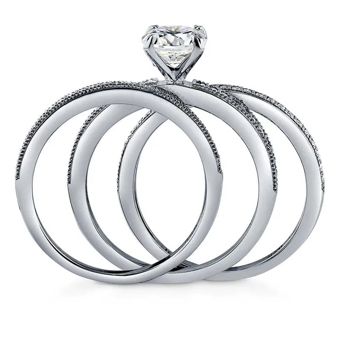 Rings Solitaire 1ct CZ Ring Set in Sterling Silver BERRICLE