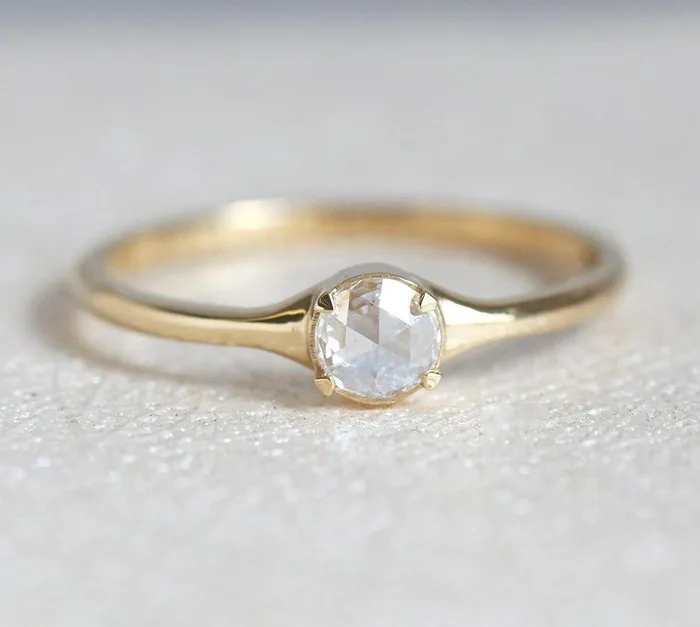 Rings Solitaire Rose Cut Diamond Ring Diamond Ring Capucinne