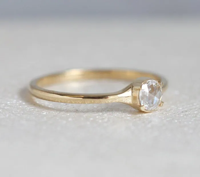 Rings Solitaire Rose Cut Diamond Ring Diamond Ring Capucinne