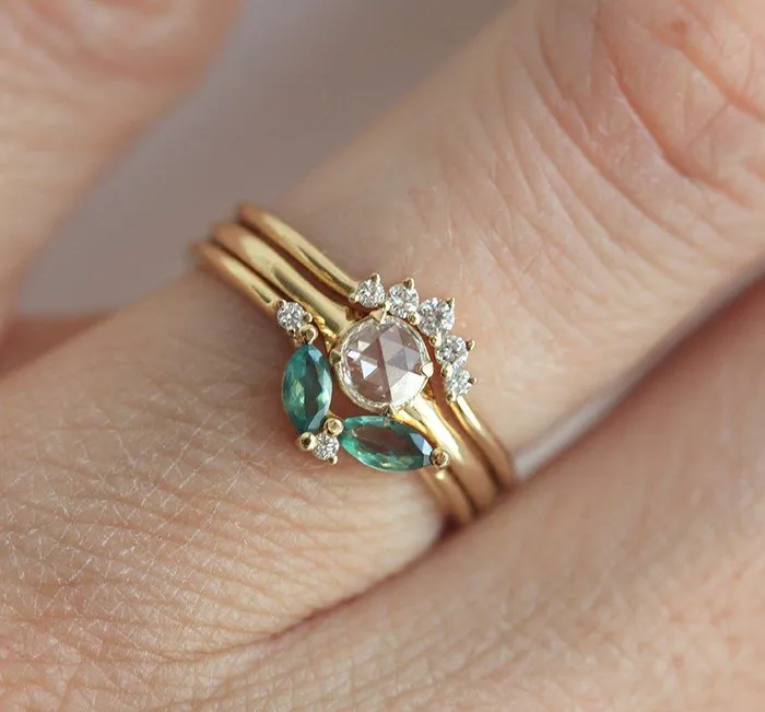 Rings Solitaire Rose Cut Diamond Ring Diamond Ring Capucinne